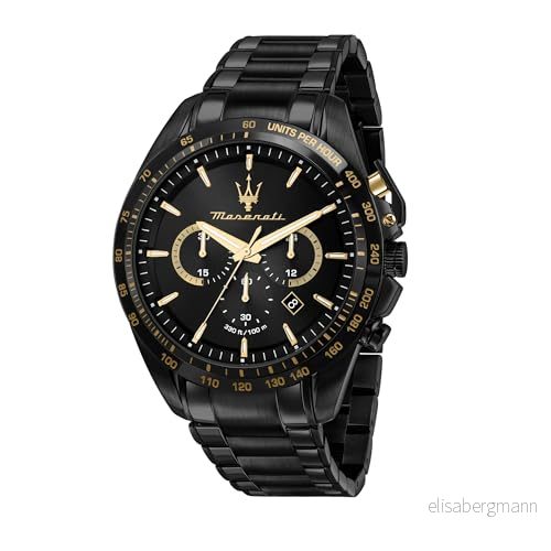 Maserati Milstolpe Herrklocka LIMITED EDITION, kvartsur, kronograf R8873612051, Svart, 45mm, armband 8056783031412