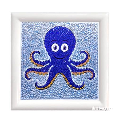 Pracht Creative hobby Diamond Painting Set, bild med motiv bläckfisk och tillbehör, pysselset för målning strass, barn från 5 år 4016490435822