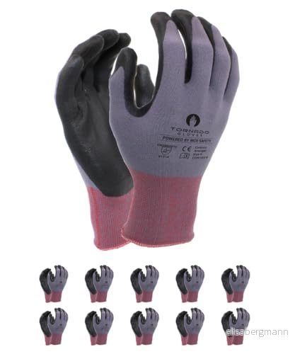 MCR Safety CONTOUR AVENGER/Premium monteringshandskar/storlek 8, 10 par/grå/högsta kvalitet/monteringshandskar/tillverkad i USA/starkt handtag/skärbeständiga handskar arbetshandskar 5033354010468