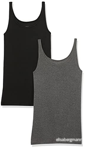 Amazon Essentials tunn remtank för kvinnor, 2 pack, svart/kol ljung, liten 196433088156