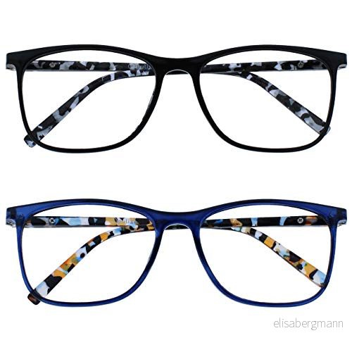 Opulize Unisex båge läsglasögon (7 pack), Svart/blå, 1,00 Dioptrien 5055955374978