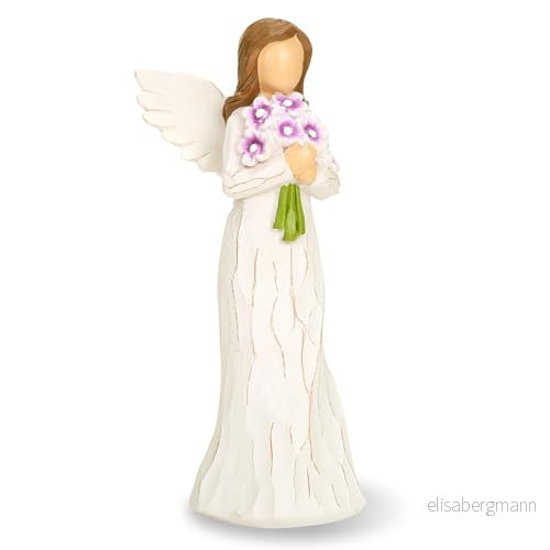 för kvinnor, Forget Me Not statyett, minnesängel blomma samlarobjekt figurer ängel, förgätmigej gåvor, vänskapsgåvor kvinnor 741960853823