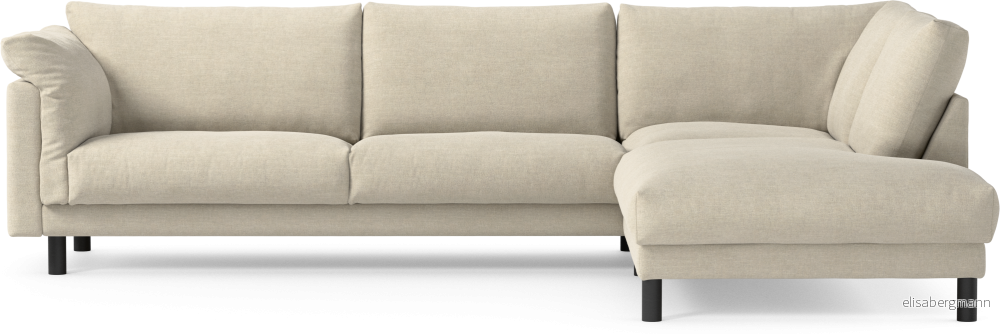 Cherrie 3-sits soffa med divan höger, fast klädsel e5hbv