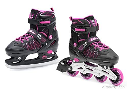 SMJ sport barn flickor 2IN1 inlines skridskor justerbar ABEC7 LEA (3841) 5900741923062