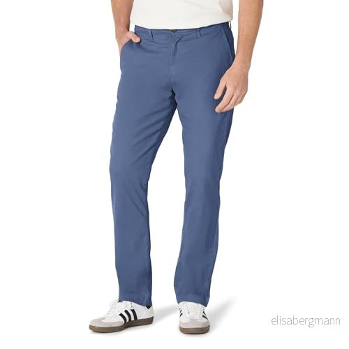 Amazon Essentials Men's Lediga stretchiga chinos atletisk passform (finns i Big & Tall), Blå metallic, 46W / 32L 196433247560