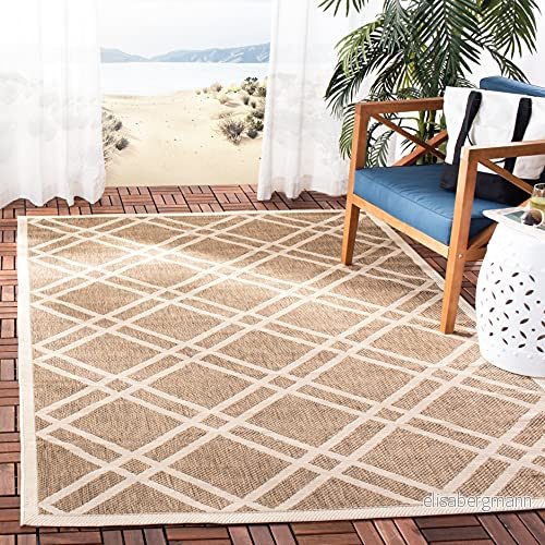 Safavieh Monaco multifunktionell inomhus/utomhatta, vävd polypropylenmatta i brun/ben, 90 x 150 cm 683726866688