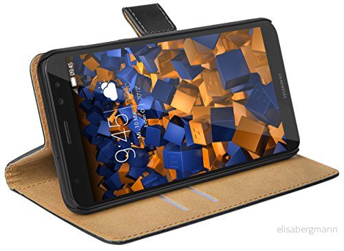 mumbi väska Bookstyle Case kompatibel med Huawei Mate 10 Lite skal mobilväska Wallet, svart 4251077286170
