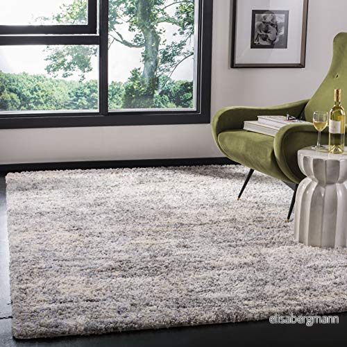 Safavieh Berber Shag Collection BER219G områdesmatta, 7,6 cm x 12,7 cm, grå/grädde 889048847309