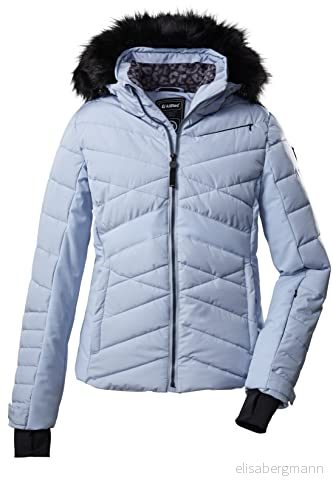 Killtec Skidjacka för kvinnor i dunlook med dragkedja huva och snöfång, KSW 210 WMN SKI QLTD JCKT, svart, 36, 38662 000 4066224080613