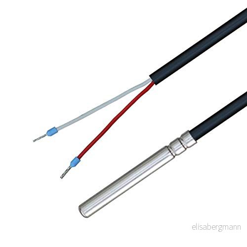 iOVEO 035HP34202 NTC 2 kohm temperaturgivare med PVC kabel upp till 105 C, temperatursensor, givare, uppvärmning, NTC, meter 4260663821053