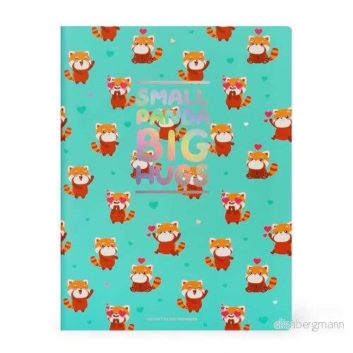 Legami stor randig anteckningsbok B5 sidstorlek, med linje, FSC certifierat papper, 18,5 x 24,8 cm, röd panda tema 8052694010959