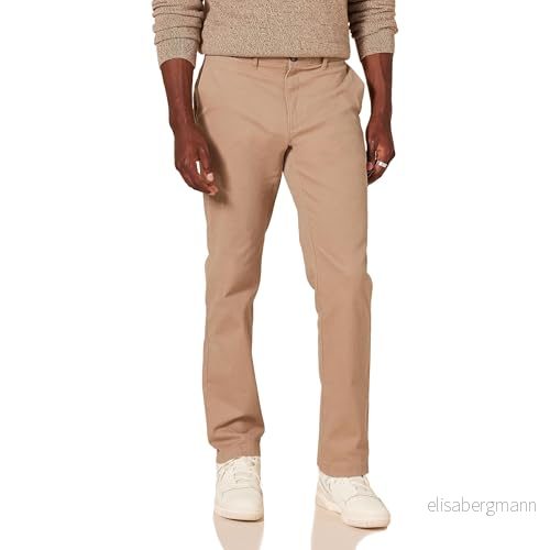 Amazon Essentials mäns Slim Fit casual stretch chino byxa, mörk kakibrun, 30 B x 28 L 191770606391