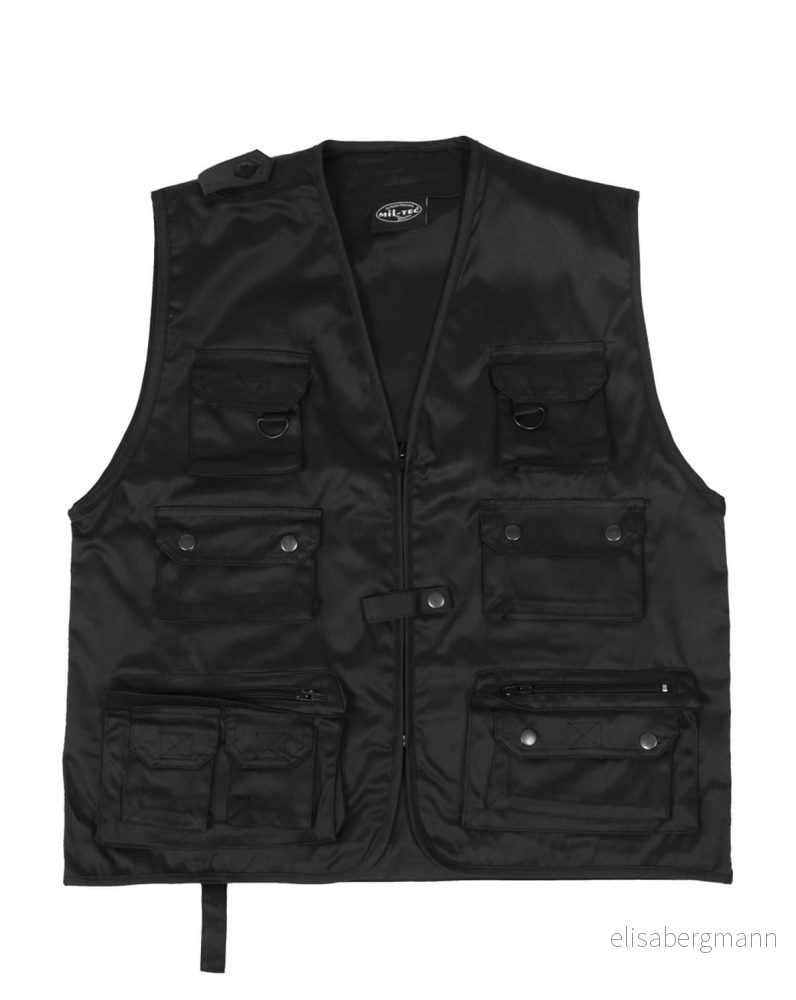 Mil Tec jakt och fiskeväst för män svart 4XL 4046872109676