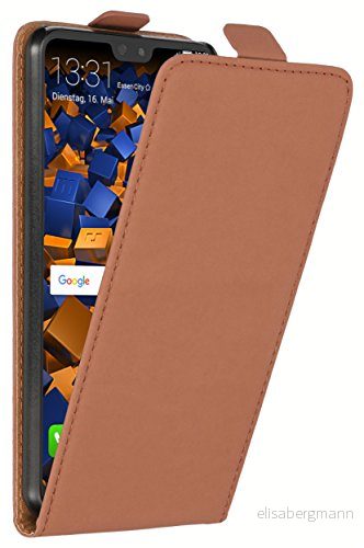 mumbi Väska flip fodral kompatibel med Huawei P20 Pro mobilväska Case Wallet, brun 4251077291068