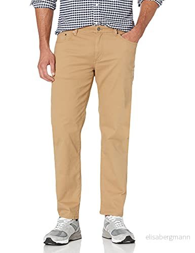 Amazon Essentials mäns avslappnad passform 5 ficka stretch twillbyxa, mörk kakibrun, 36 B x 32 L 193548632991