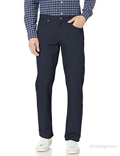 Amazon Essentials mäns avslappnad passform 5 ficka stretch twillbyxor, marinblå, 35 W x 34 L 193548632304