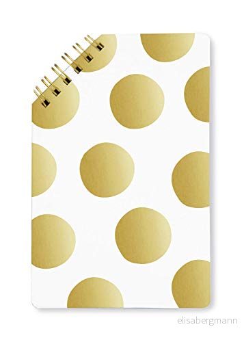 Grafik Werkstatt 63523 anteckningsblock med 45 spiral 50 ark kopparkärning punkter 9,5 x 14,5 cm, guld 4043651635234