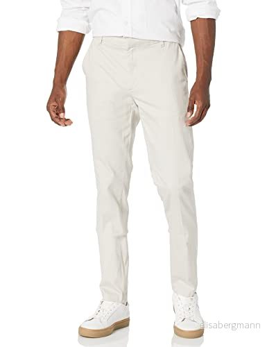 Amazon Essentials mäns slim fit skrynkelbeständig platt framsida, stretch chino, sten, 35 B x 29 L 196433821227