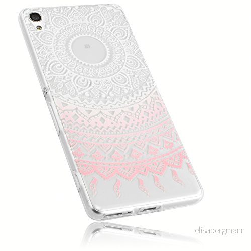 mumbi Skal kompatibel med Sony Xperia XA mobiltelefon fodral tunt motiv mandala rosa, transparent, ultra slim rosa 4251077257354