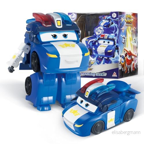 Super Wings Transformer Supercharged Lucie flygplan, höjd ca 12,7 cm, babydocka, leksaksflygplan och robotfigur för pojkar flickor från 3 år 6911400440102