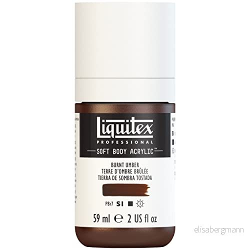 Liquitex Professionell mjuk kropp akrylfärg, 59 ml (2 oz) flaska, bränd umber 887452997733