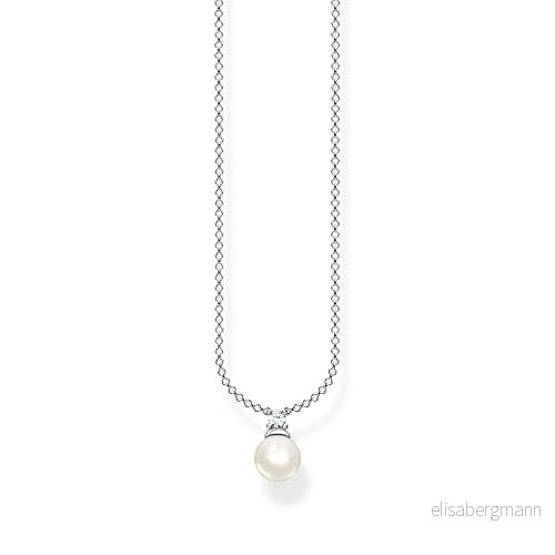 THOMAS Sabo Kette mit weißer Süßwasserzuchtperle, weißem Zirkoniasteine in Sterling Silber, KE2121 167 14 L45V 4051245506976