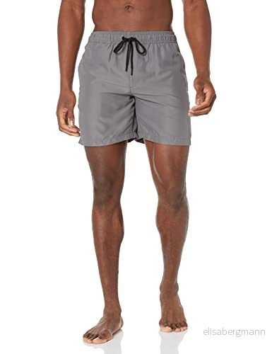 Amazon Essentials Men's Snabbtorkande badtröja 18 cm (7 tum), Kolsvart, L 193548358099