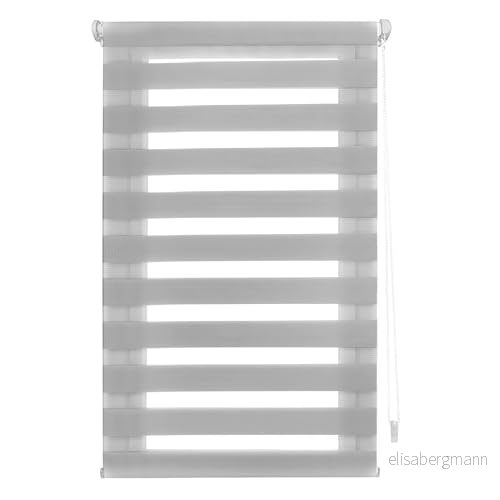 INTERBLIND rullgardin för natt och dag utan verktyg EasyFix storlek 35 x 150 cm bredd höjd borrstorlek tyg 32 145 persienn grå 8434363572652