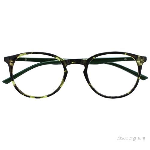 OPULIZE träffade läsglasögon smal rund ram repbeständig fjädergångjärn grön sköldpaddsskal solid arm män kvinnor R60 6 +1,50 5055955365785
