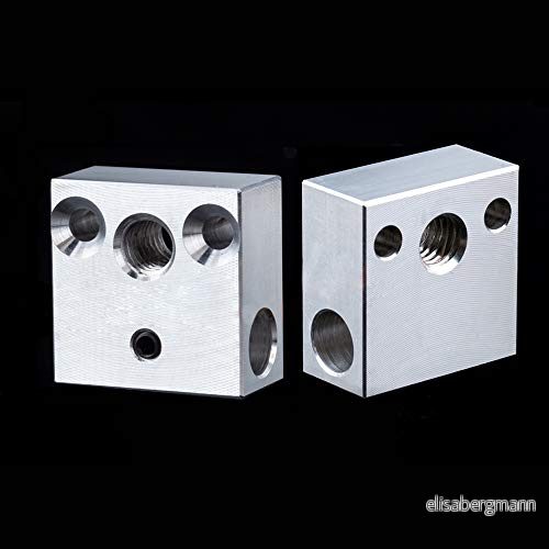 2 pack CR 10 värmeblock för Creality All Metal Hotend Ender 3s 3 Pro 5 CR10 S4 S5 3D skrivare (aluminium) 791548327147
