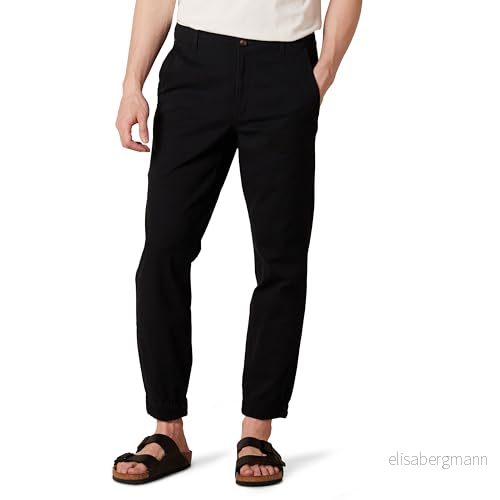 Amazon Essentials mäns Slim Fit Chino joggingbyxor, svart, X Large 191770914472