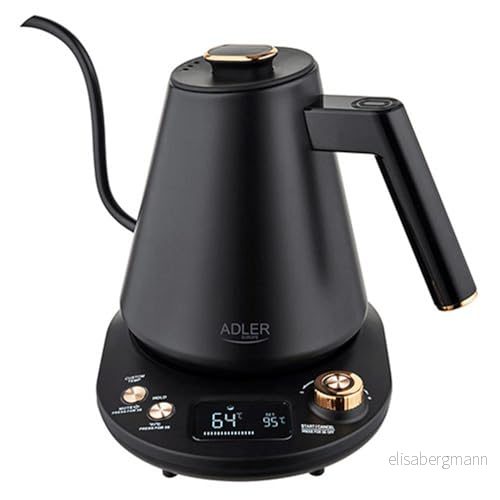 ADLER vattenkokare med lång pip 1,0 l, svart 5905575902535