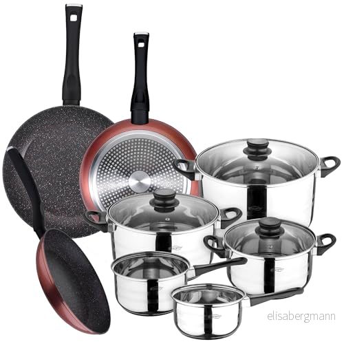 3 PACK Ø20/24 och 28 cms + 8 PC KÖKBATTERI I ROSTSTÅL 8434652140401