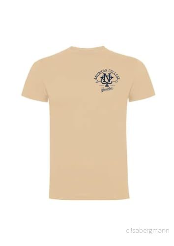 AMERICAN COLLEGE USA T shirts sport andas tryckta unisex kläder barn pojkar och flickor casual modell ACTSW6 Beige 14 år gammal, färg, �r 3666052657042