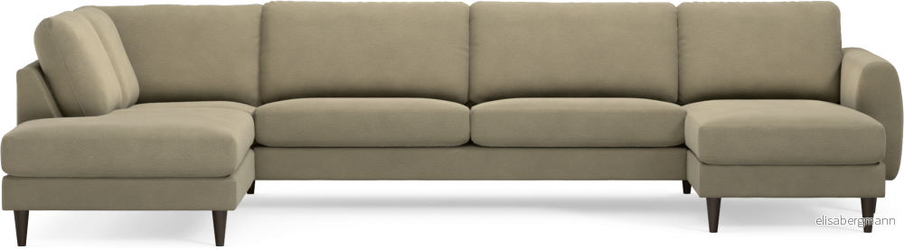 Bridge 3-sits soffa med divan vänster och schäslong höger bak75
