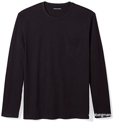 Amazon Essentials herr normal passform långärmad t-shirt, svart, X-Large 191770251621
