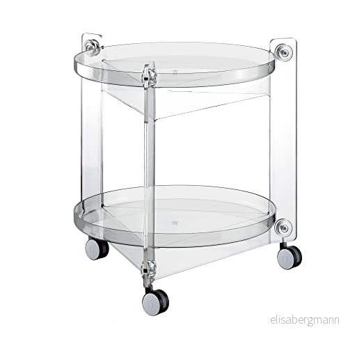 Guzzini Home, Massoni vagn med 2 hyllor Transparent, 66 x 63,5 cm 01150100 8008392158233