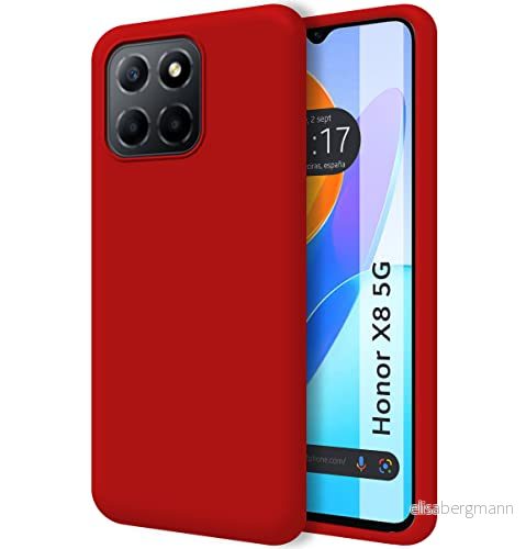 Ultra mjukt flytande silikonfodral för Huawei Honor X8 5G Röd färg 8434844851108