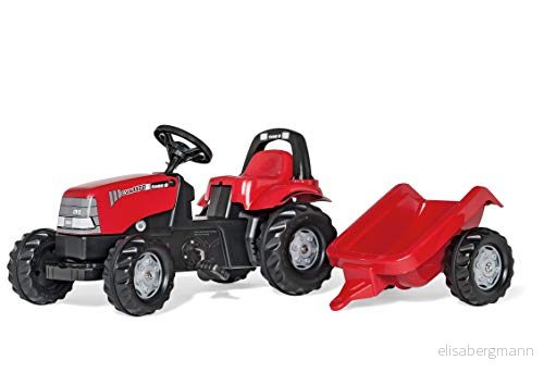 Rolly Toys rollyKid Case 1170 CVX sparkcykel med släpvagn (för barn från 2,5 till 5 år, bakkoppling) 012411 4006485012411