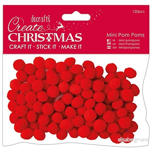 Papermania PMA 105957 Mini Poms, Röd 5055170165481