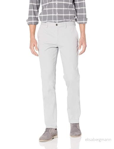 Amazon Essentials Herr Slim Fit Skrynkelbeständig platt framsida Chino byxa, grå, 31 B x 34 L 191770609682