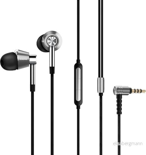1MORE Trippel drivrutin in ear hörlurar Hi Res med hög upplösning, basdrivet ljud, MEMS mikrofon, line fjärrkontroll, High Fidelity för smartphones/PC/surfplatta E1001 silver 190280100337