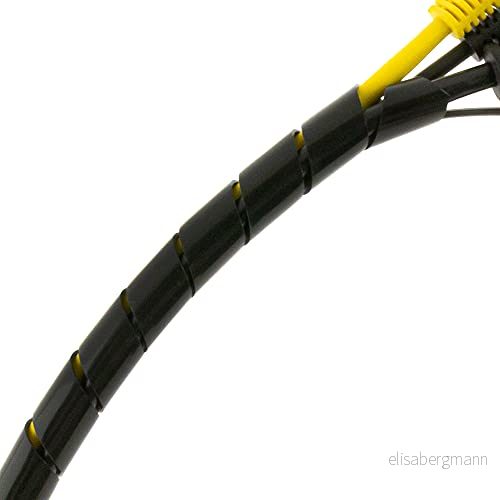 SeKi Spiralband 20130 mm 10 meter svart, flexibel kabelslang spiralslang kabelskydd; för buntning av kablar 4053171973853