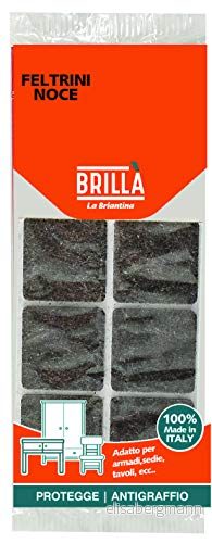 La Briantina Feltrini Square för möbler, Skydd av stolar och golv, Valnöt, Färg 3 x cm, 6 stycken 8000061034206