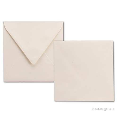 50 x fyrkantiga kuvert naturvit (creme) 100 g/m² 15 cm Perfekt för gratulationskort och inbjudningskort Märke: NEUSER PAPIER 4251095815659