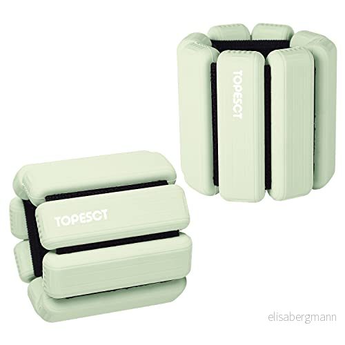 TOPESCT Justerbara handledsvikter set med 2 (0,5 kg vardera) Bärbart handleds och ankelvikter armband för yoga, dans, barre, pilates, kondition, aerobics, promenader (rosa) (0,9 kg/vardera, 758334652791