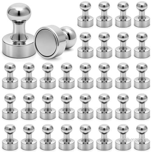 AiQInu 34 stycken magneter, starka små, neodymmagneter, extra starka, magneter för magnettavla, magnetkylskåp, koniska stark 6975966335999