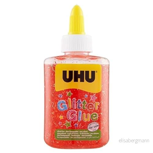 UHU glitter limflaska, 88,5 ml röd 4026700499209