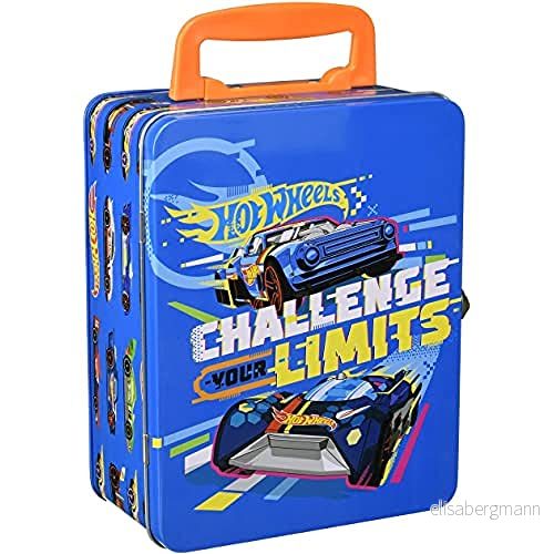 Theo Klein 2883 Hot Wheels förvaringsväska Av högkvalitativ metall Med förvaringsfack för upp till 18 bilar Leksak barn från 3 år 4053893539689