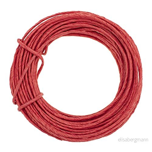 GLOREX 6 1280 233 papperstråd, 2 mm, längd 10 m, röd, för pyssel och bindning av fästen kransar 7610877583518